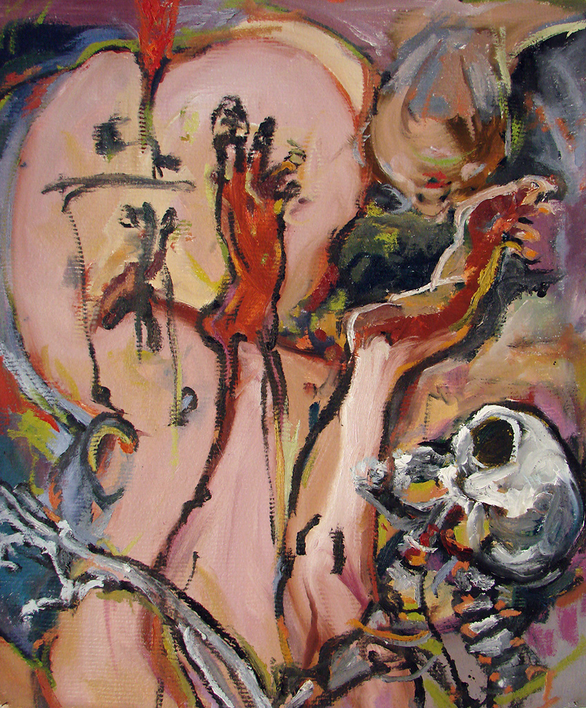 Ayahuasca 03, 2011, oil on paper, 35.4 x 29.1 in, by Daniel Perez Coronel