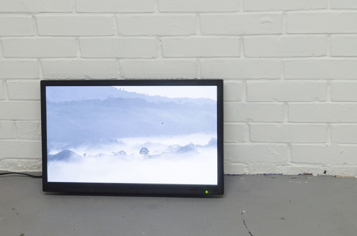 Chiapas Landscapes, 2013, video loop, audio off, 1920 x 1080 px, 4:25 min, installation view, by Daniel Perez Coronel