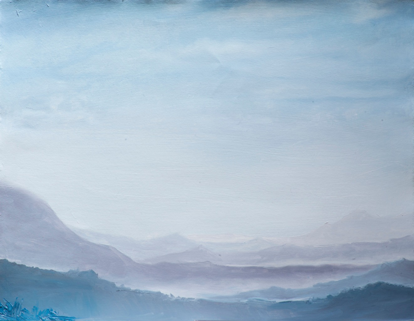 Chiapas Landscape 01, 2013, oil on paper, 21.7 x 26.0 in, by Daniel Perez Coronel