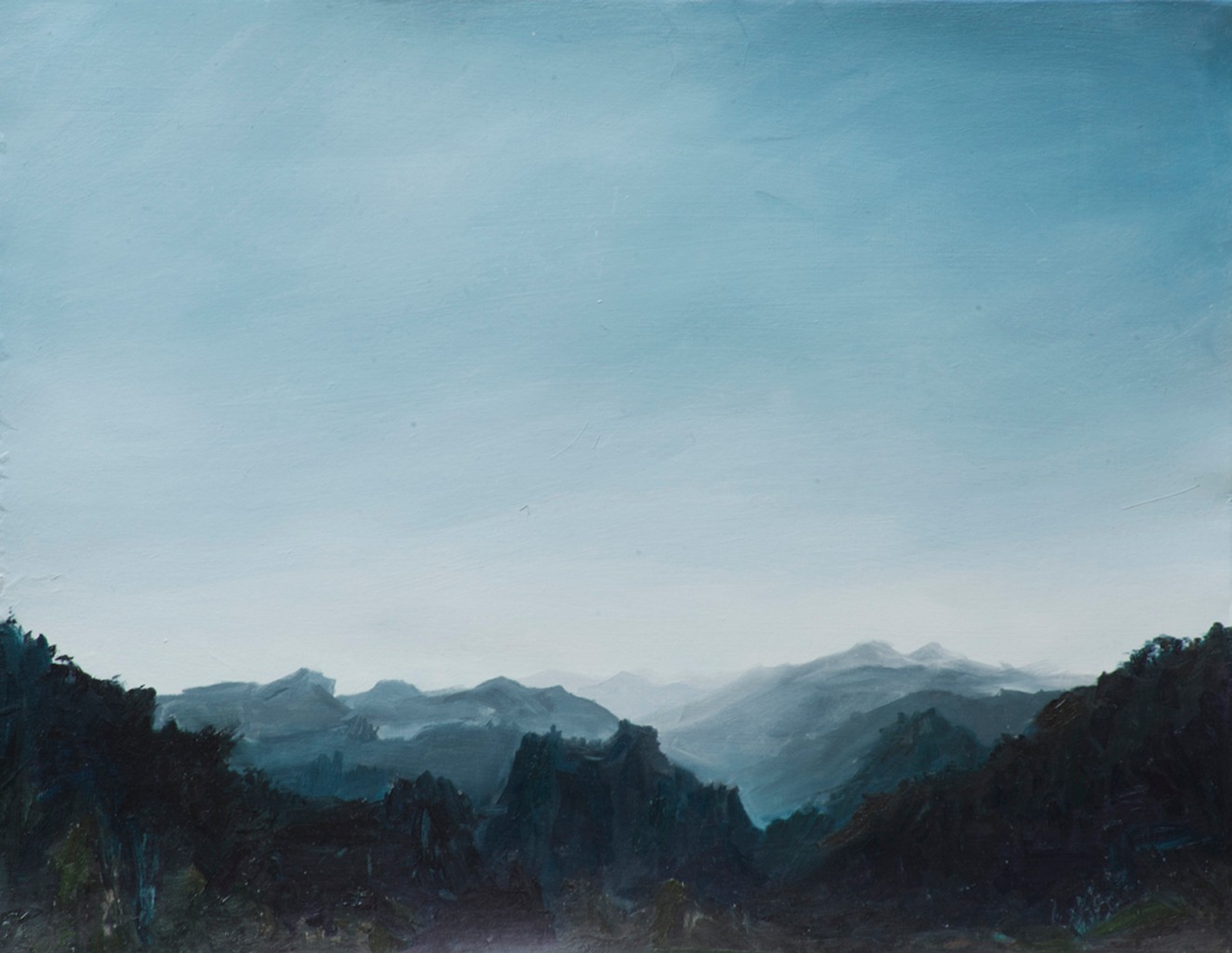 Chiapas Landscape 04, 2013, oil on paper, 21.7 x 26.0 in, by Daniel Perez Coronel