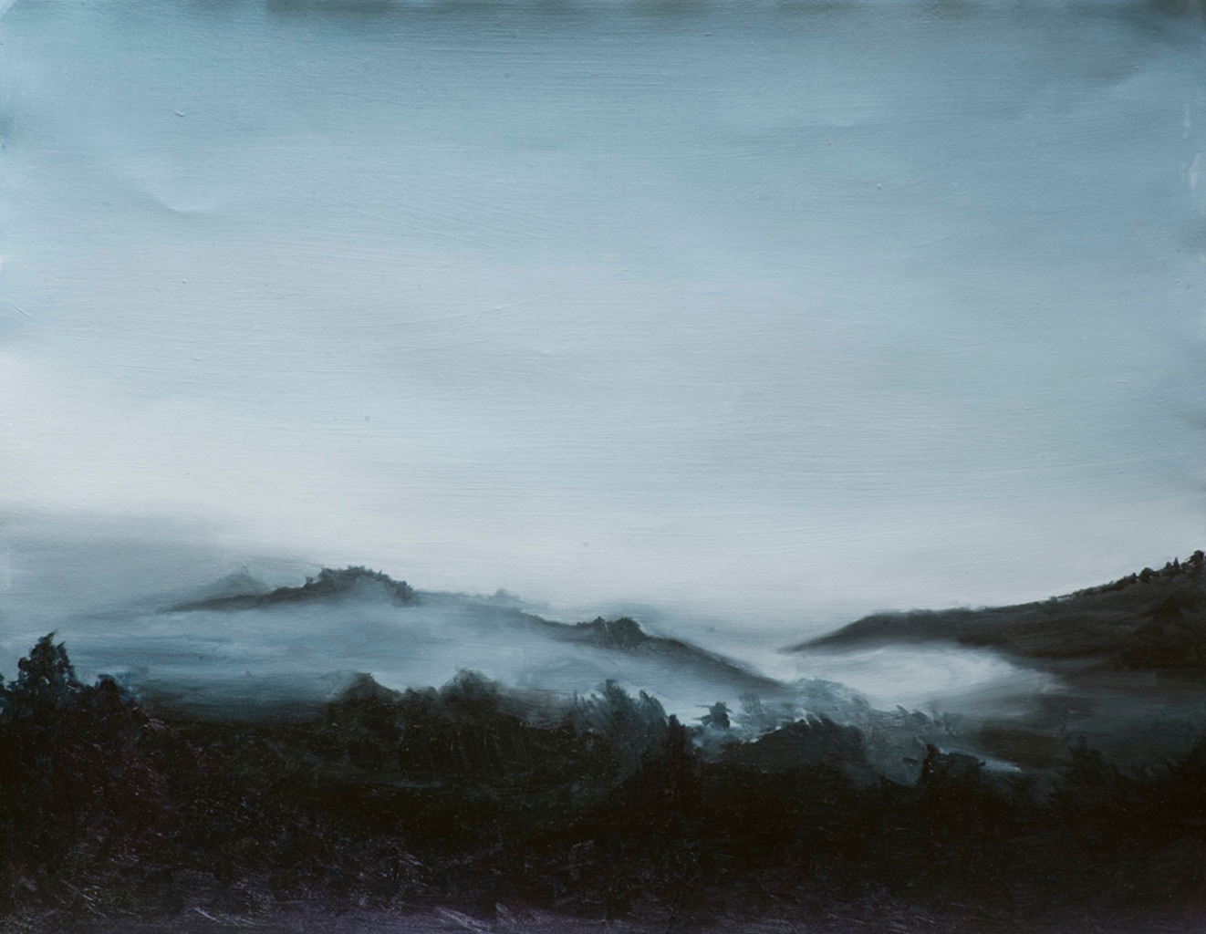 Chiapas Landscape 05, 2013, oil on paper, 21.7 x 26.0 in, by Daniel Perez Coronel