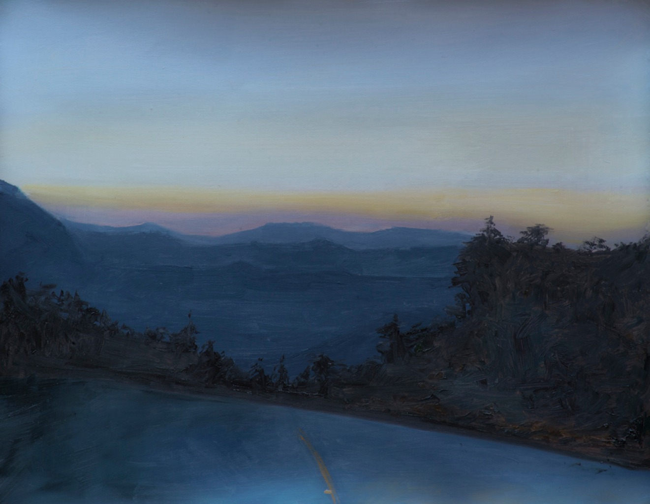 Chiapas Landscape 07, 2013, oil on paper, 21.7 x 26.0 in, by Daniel Perez Coronel