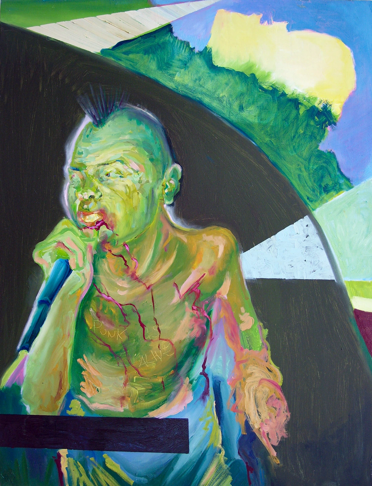 Photo Remixes 1, 2010, oil on canvas, 27.6 x 20.9 in, by Daniel Perez Coronel