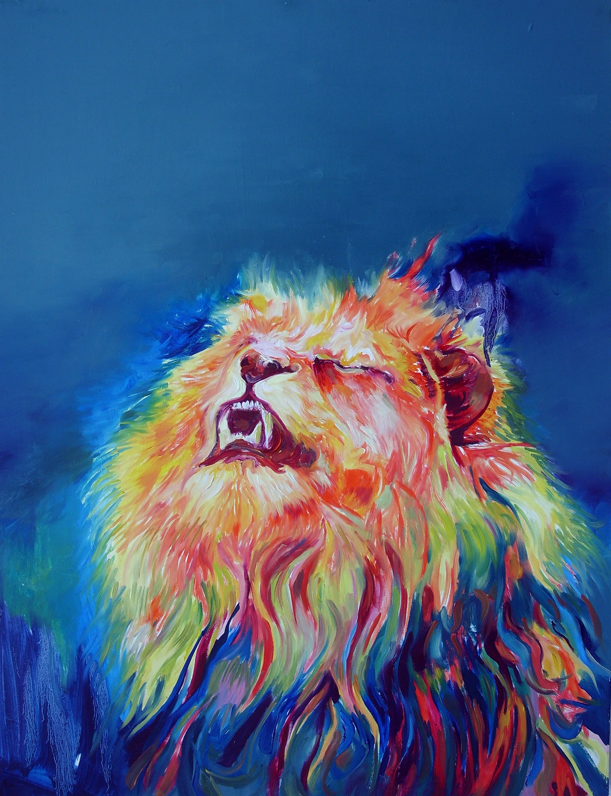 Photo Remixes 7, 2010, oil on canvas, 27.6 x 20.9 in, by Daniel Perez Coronel