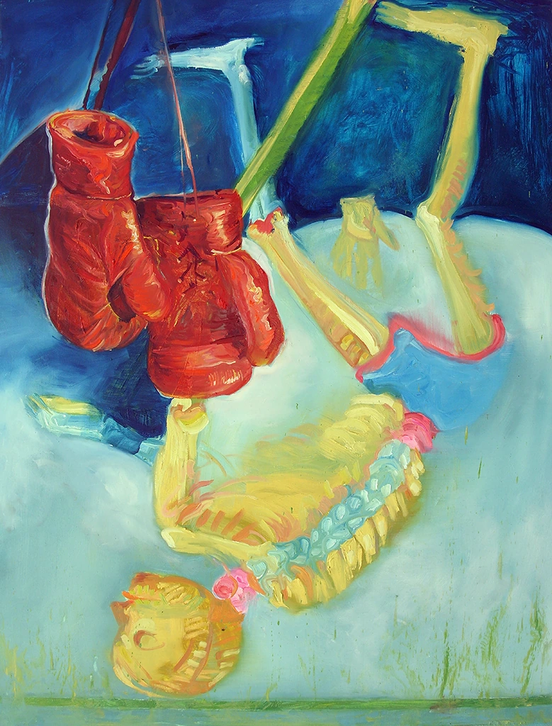 Photo Remixes 8, 2010, oil on canvas, 27.6 x 20.9 in, by Daniel Perez Coronel