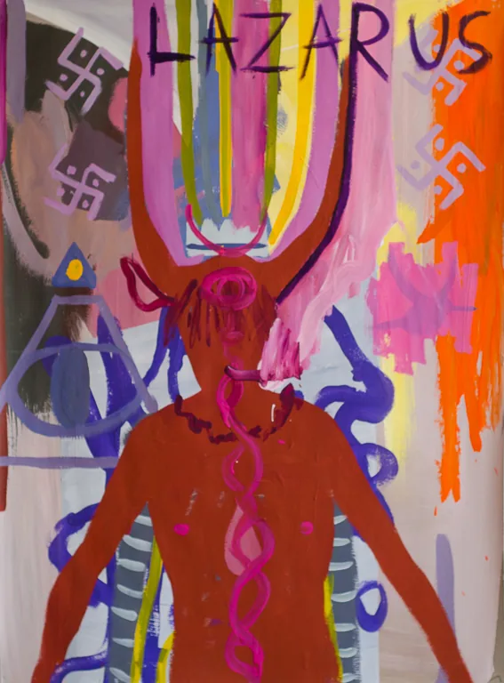Serie Variaciones del Fénix 6, 2015, acrílico sobre papel, 94 x 69 cm, por Daniel Perez Coronel
