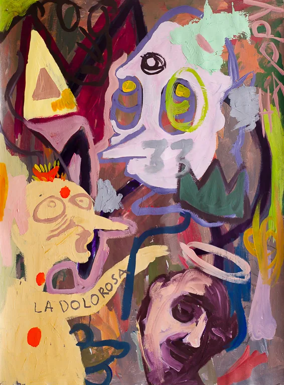 Serie Variaciones del Fénix 14, 2015, acrílico sobre papel, 94 x 69 cm, por Daniel Perez Coronel