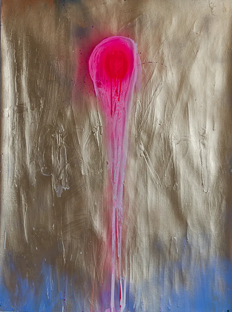 Serie Variaciones del Fénix 23, 2015, acrílico sobre papel, 94 x 69 cm, por Daniel Perez Coronel