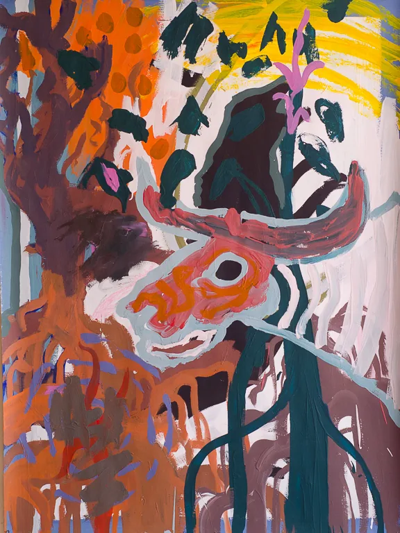 Serie Variaciones del Fénix 25, 2015, acrílico sobre papel, 94 x 69 cm, por Daniel Perez Coronel