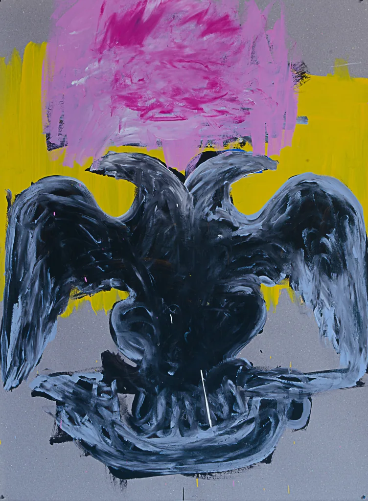 Serie Variaciones del Fénix 29, 2015, acrílico sobre papel, 94 x 69 cm, por Daniel Perez Coronel