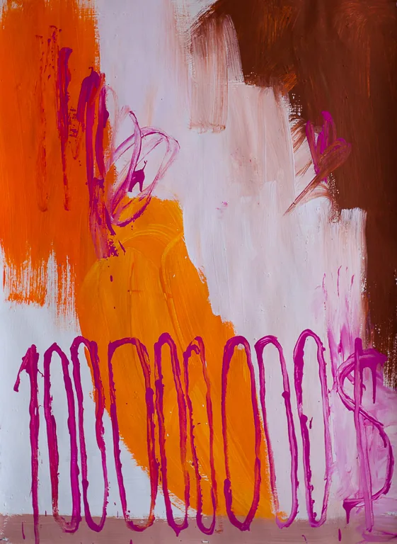 Serie Variaciones del Fénix 34, 2015, acrílico sobre papel, 94 x 69 cm, por Daniel Perez Coronel