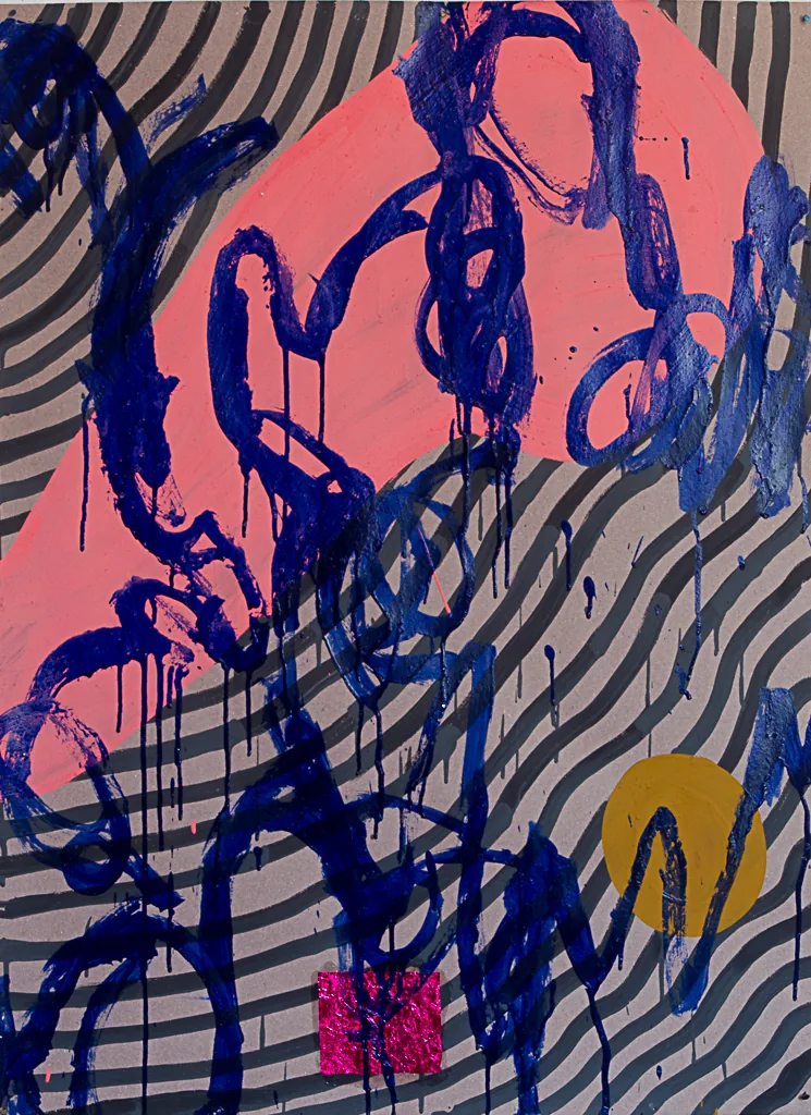 Serie Variaciones del Fénix 35, 2015, acrílico sobre papel, 94 x 69 cm, por Daniel Perez Coronel