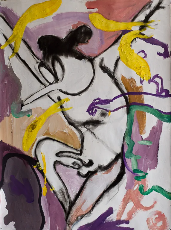 Serie Variaciones del Fénix 36, 2015, acrílico sobre papel, 94 x 69 cm, por Daniel Perez Coronel