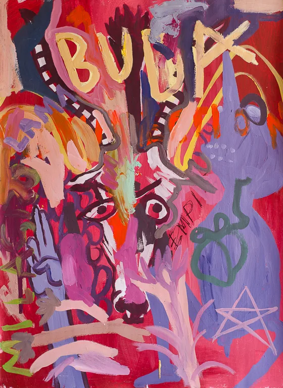 Serie Variaciones del Fénix 49, 2015, acrílico sobre papel, 94 x 69 cm, por Daniel Perez Coronel