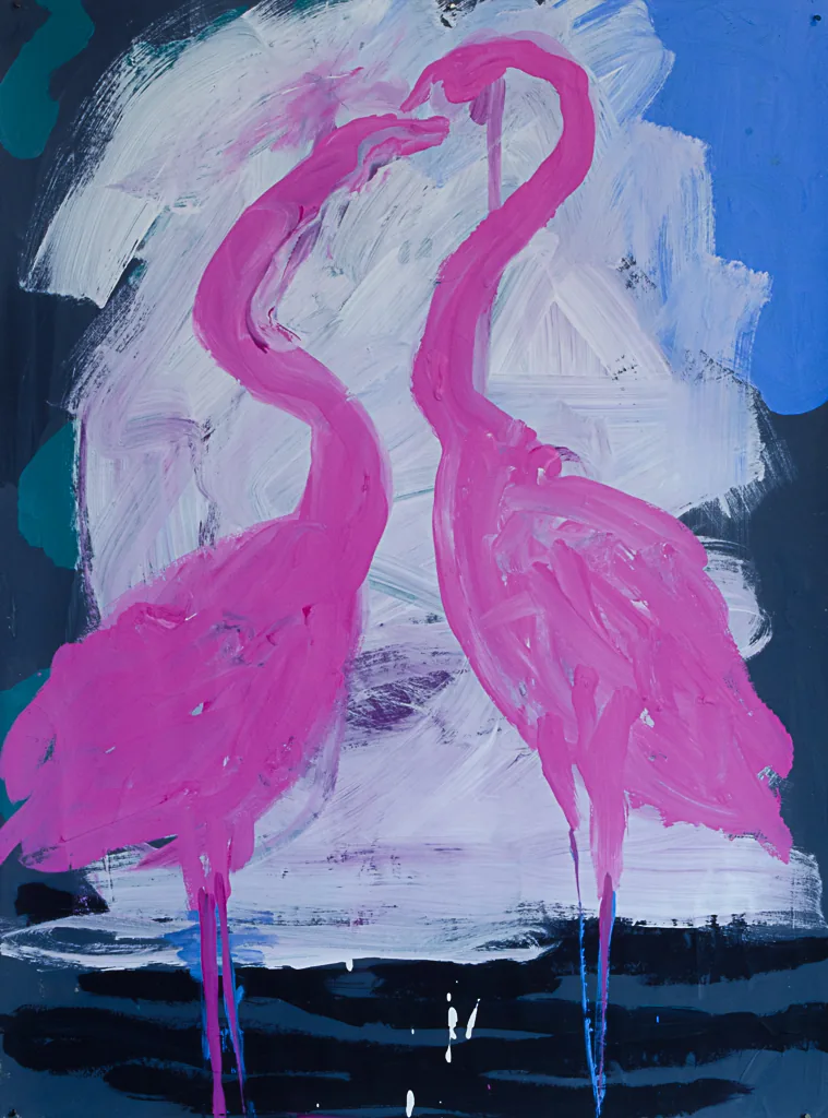 Serie Variaciones del Fénix 52, 2015, acrílico sobre papel, 94 x 69 cm, por Daniel Perez Coronel
